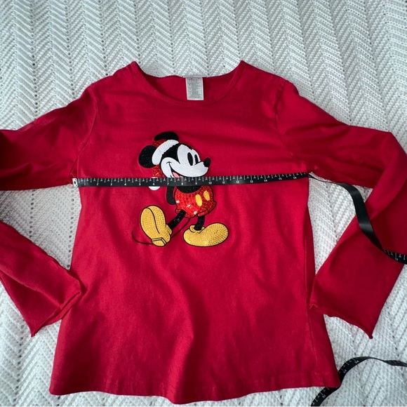 Disney Work Women's Large Sequin Christmas Mickey Shirt - Picture 5 of 6